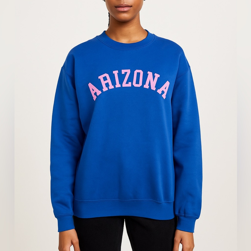 SALE $7!! Vici Long Sleeve Pullover Crewneck Arizona Logo Sweatshirt Blue Small